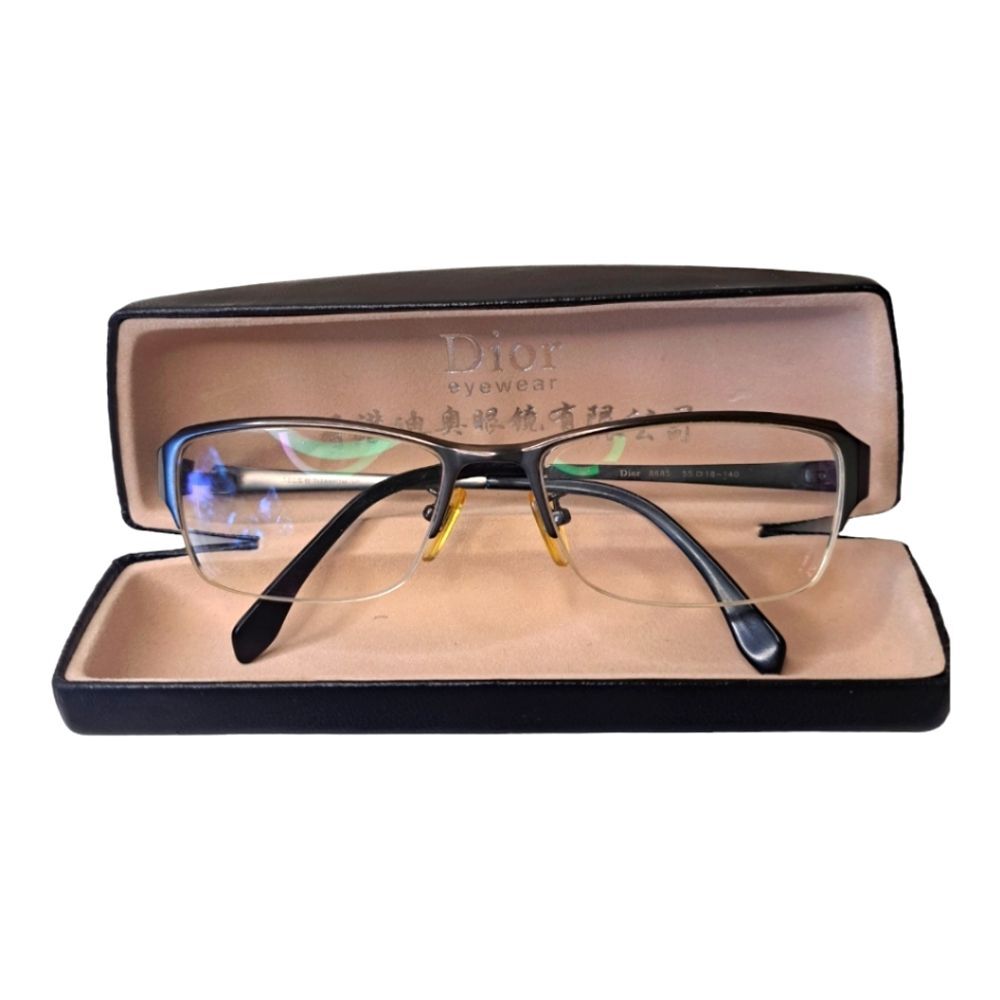 DIOR Vintage Eyewear for Men  (Prescribed) & Leather Case Chic 80's